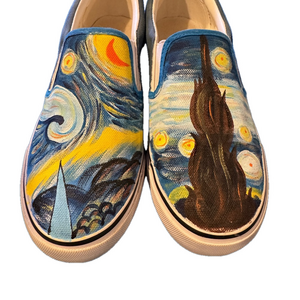 Artistic Slip-On Shoes with Starry Night Design